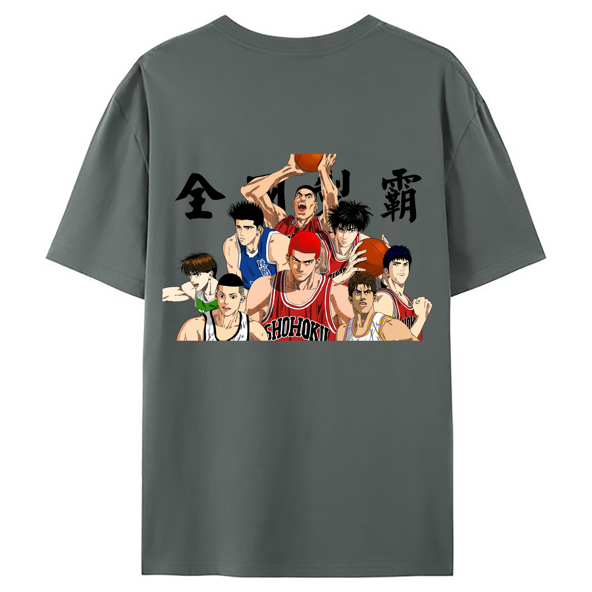 （画像用） SLAM DUNK／スラムダンク 綿100％ メンズ半袖Tシャツ（バックプリント） 通気性